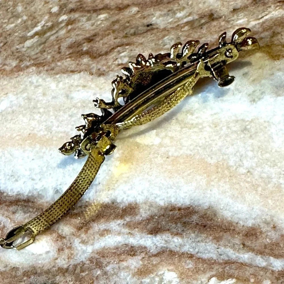 Light Green Peridot AB Floral Crystal Rhinestone Medium Barrette Hair Clip - Picture 5 of 11